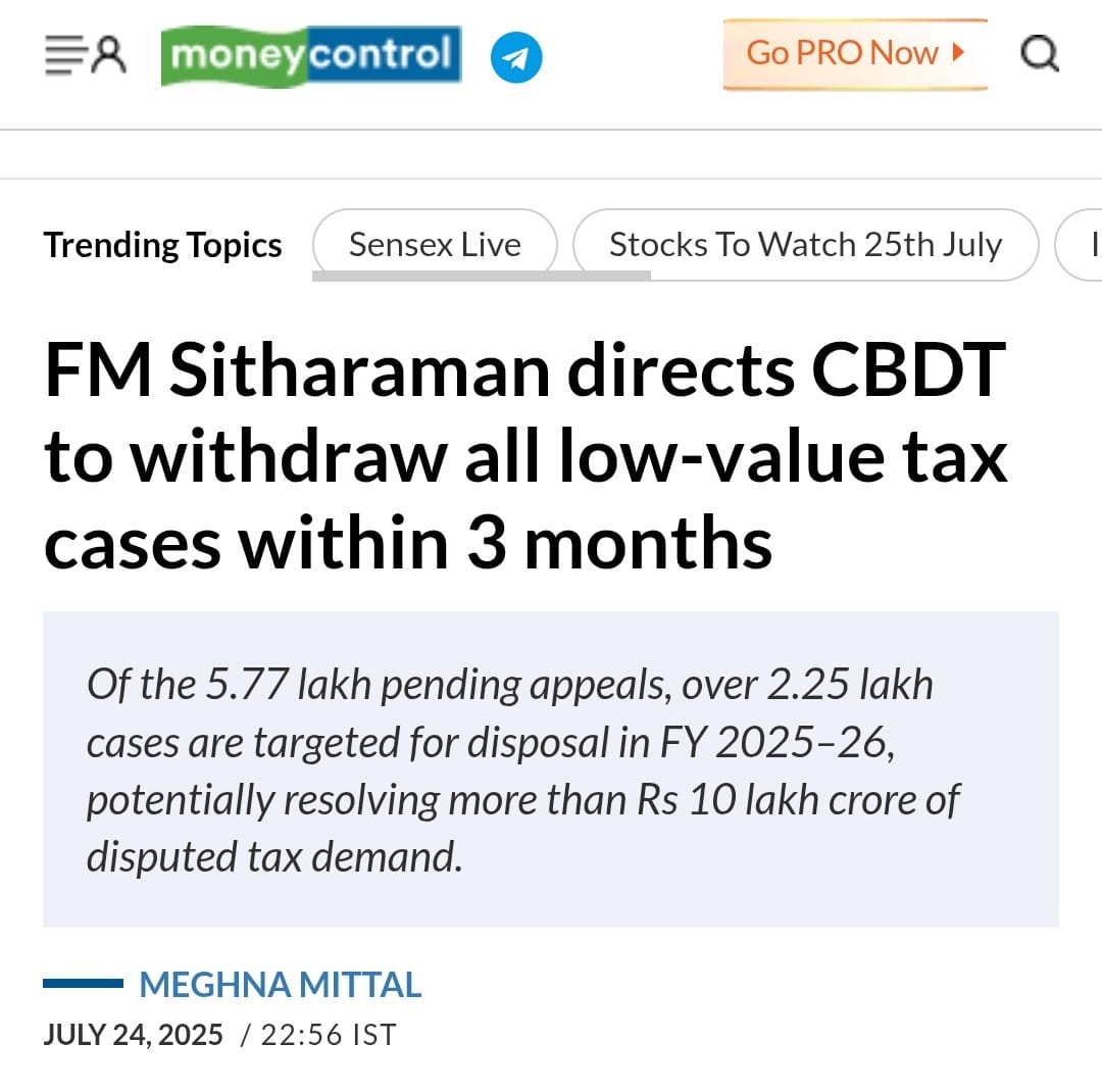 With this Nirmala Ji has now officially done more to reduce pending cases than our courts 😂

Seriously though, very sensible. It was a waste of govt money &amp; pain for tax payers 👏