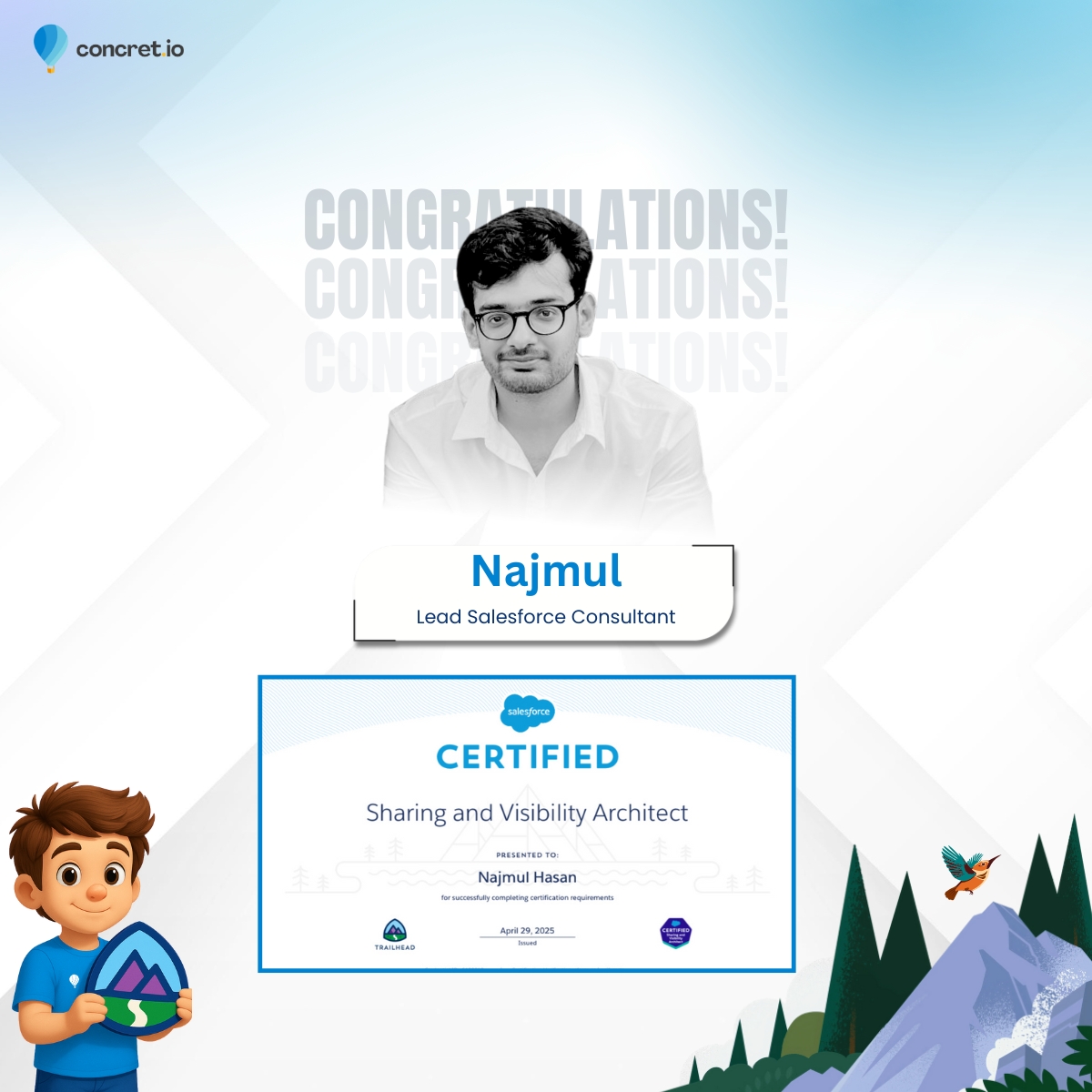 concretios's tweet image. 🎉Congratulations #sharingandvisibilityarchitect - Najmul