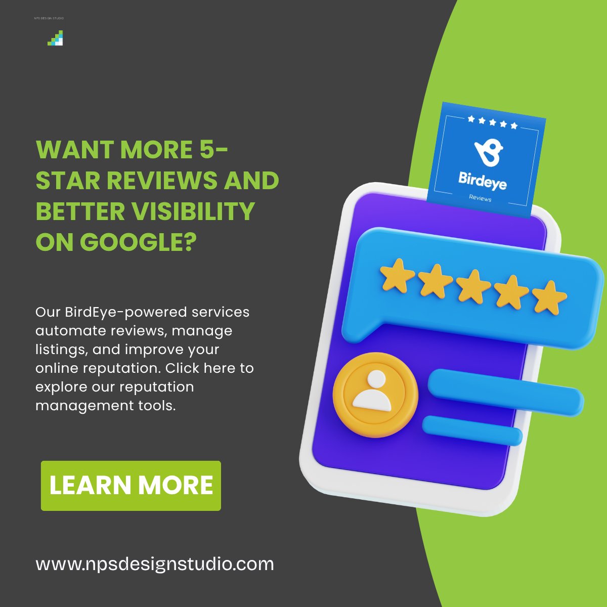 NakedPixelStdio's tweet image. Want more 5-star reviews and better visibility on Google? Our BirdEye-powered services automate reviews, manage listings, and improve your online reputation. Click here to explore our reputation management tools. #GoogleReviews #LocalSEO #NPSDesignStudio
npsdesignstudio.com/reputation-man…