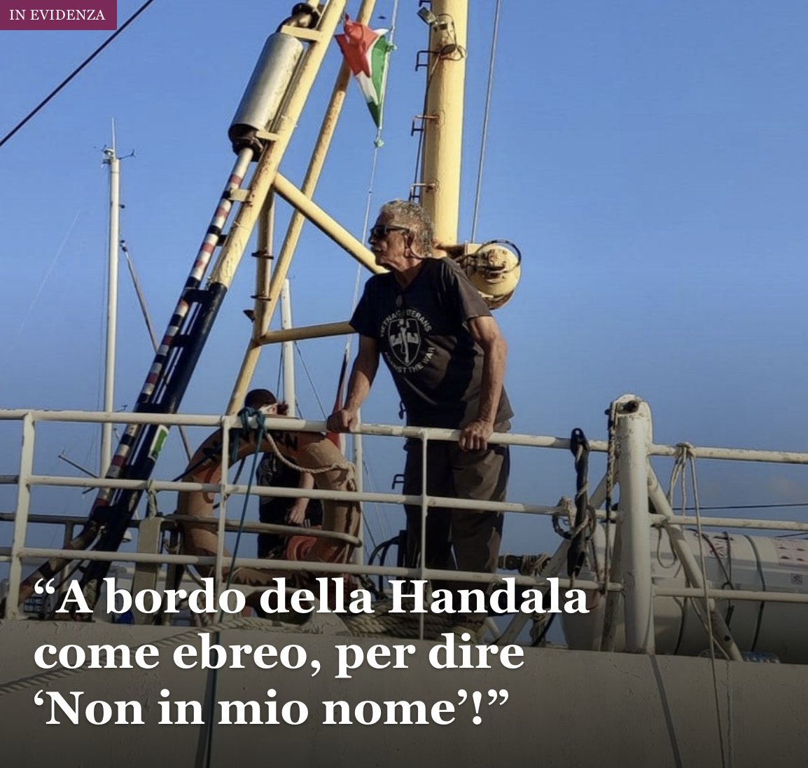 “A bordo della Handala come ebreo, per dire ‘Non in mio nome’!”

Intervista a Robert Suberi, a bordo della nave Handala della Freedom Flotilla Coalition...

Kritica.it ➡ kritica.it/politica/vicin…

<a href="/LidiaGinestra/">lidia ginestra giuffrida</a>