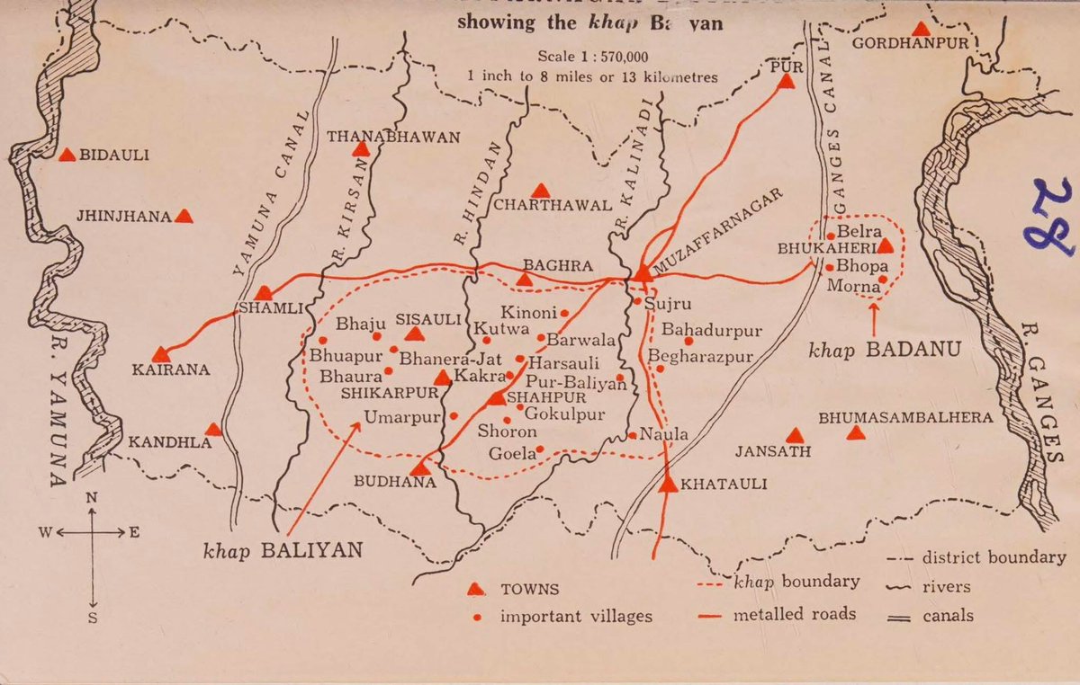 thejatculture's tweet image. Map showing core region of Baliyan tribal confederation known as ‘BALIYAN KHAP’ dominated & headed by Baliyan clan of Jat tribe.