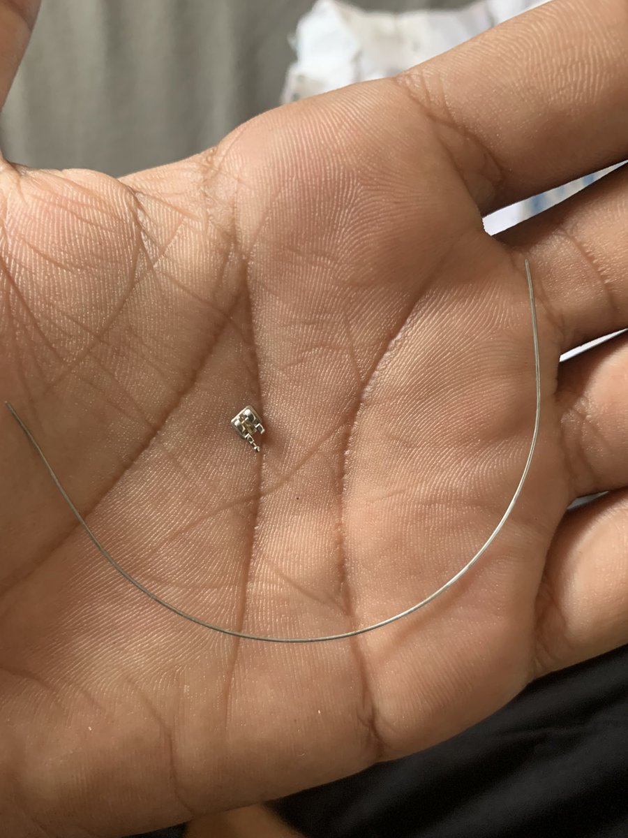 Hello everyone, my braces were damaged while I was trying to get some flour and I am risking my life near the army incursion axes. 
I need your help to fix my braces.
 Also, one of my teeth is in a terrible condition. 
It has moved from its place and I am suffering from severe