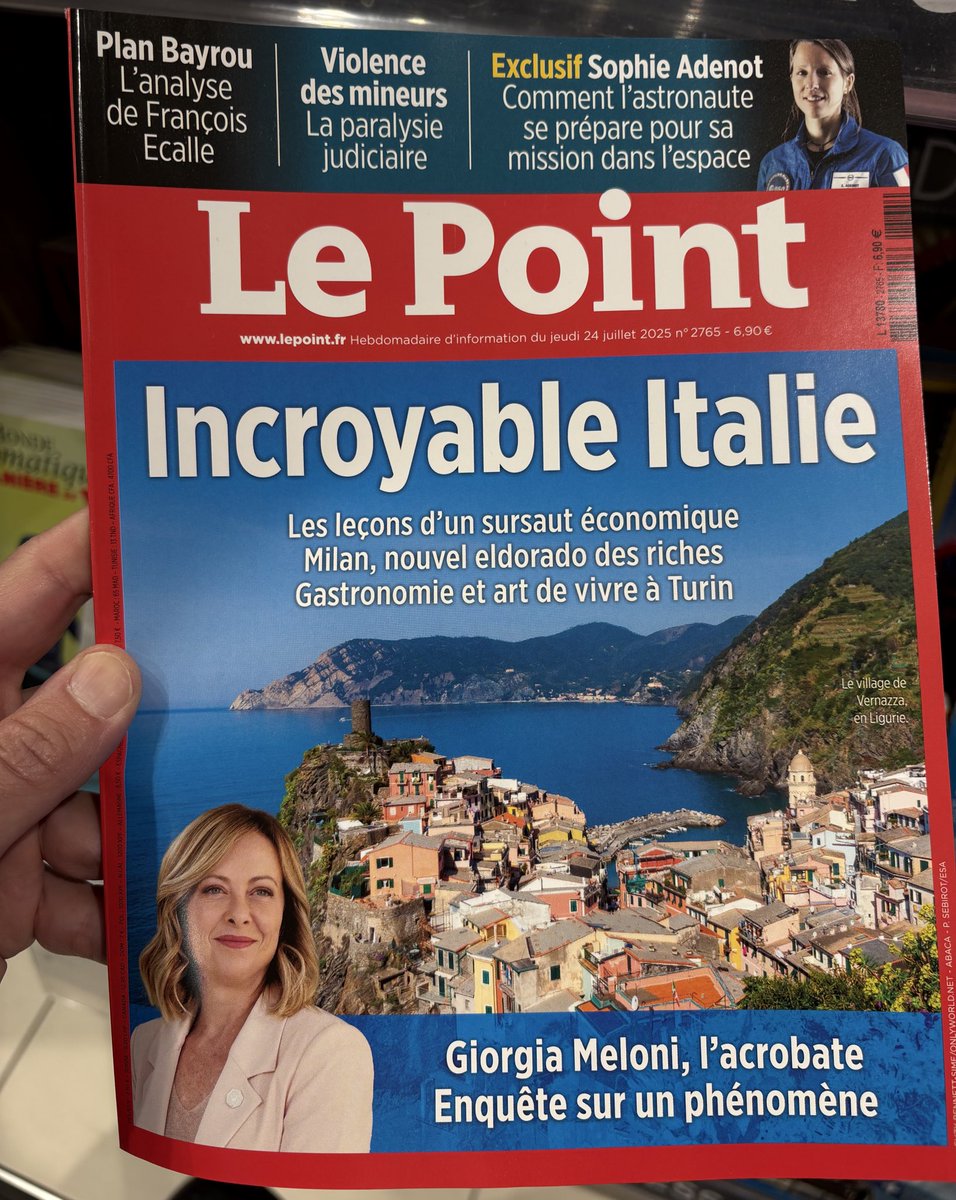 LeonardoPanetta's tweet image. Incroyable!
Dopo il Time negli USA, Giorgia Meloni anche sulla copertina del settimanale francese Le Point.