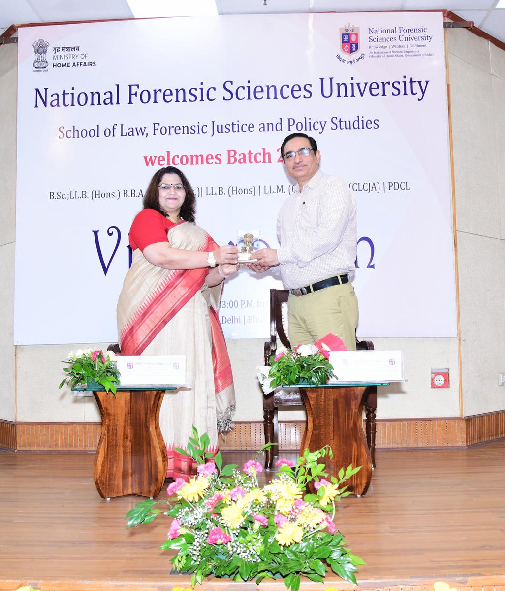NFSU_Delhi's tweet photo. 🎓 The School of Law, Forensic Justice &amp; Policy Studies kicked off the academic session for Batch 2025 with the Vidyarambh Program!! #NFSU #Vidyarambh #SLFJPS #Law #FutureLegalProfessionals #Orientation2025 https://t.co/PuZlrADAJt