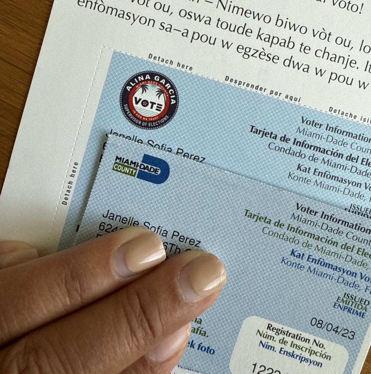 Oh look, Miami-Dade voter registration cards got a makeover! Gone is the county seal, replaced by Alina Garcia— because nothing says “free &amp; fair elections” like branding government documents with your name and logo. This isn’t public service. It’s a cheap power grab dressed up