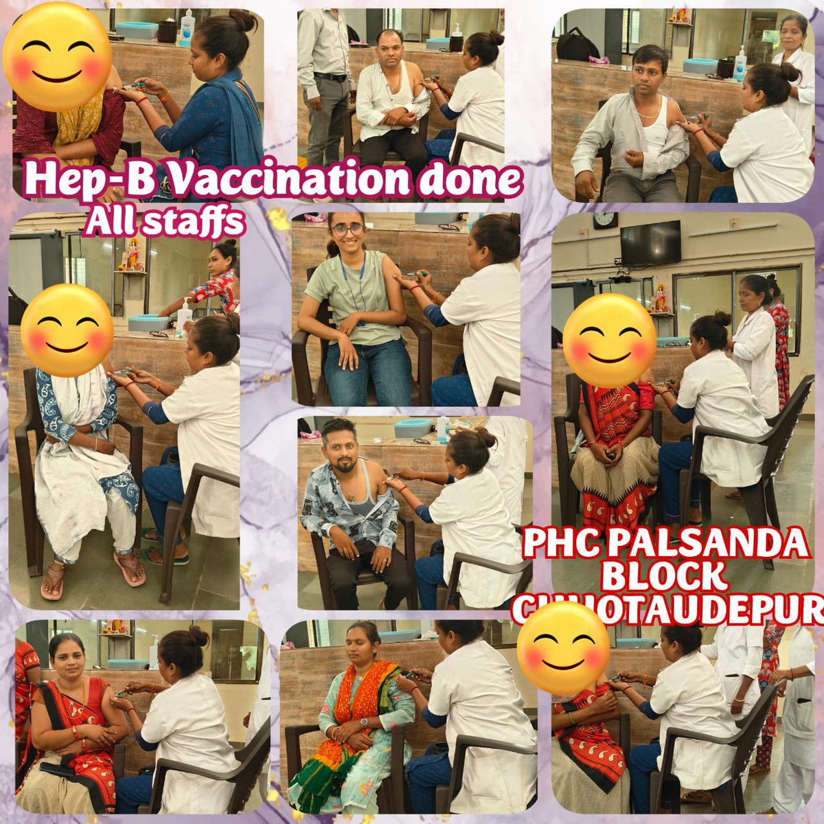 DSBCCCHHOT12442's tweet image. છોટાઉદેપુર તાલુકાના PHC પાલસંડા ખાતે વિશ્વ હિપેટાઇટિસ દિવસ ઉજવણી અંતર્ગત તમામ કર્મચારીઓ HBV આપવામાં આવી.
@collectorcu @DDOCUdepur @infocugog @OfficerIec @MoHFW_GUJARAT 
@HealthDeptGuj @NHMGujarat @dieco_cu_health @DsbccC @SbccBodeli @SanjayRath81827 @NaswadiSbcc