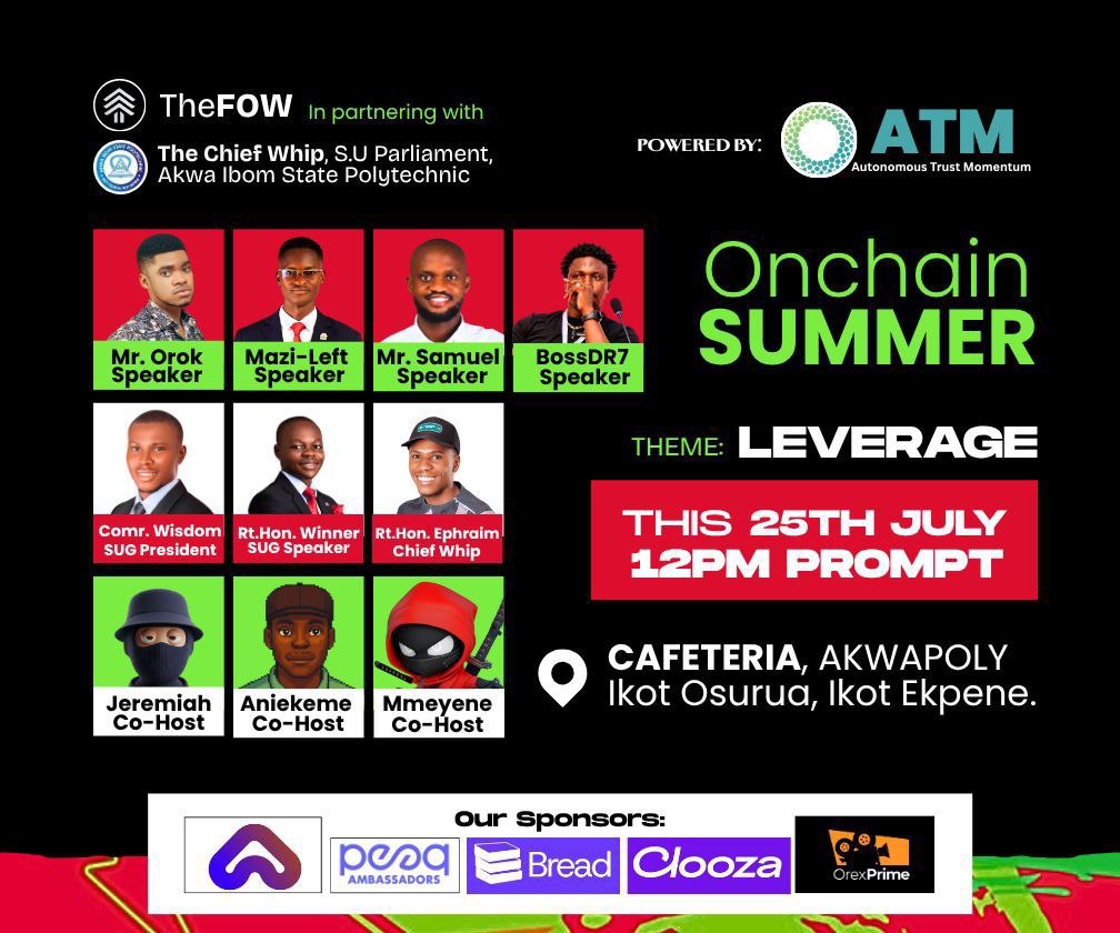 Well done — and we're excited to see our first event in Nigeria 🇳🇬, marking our official entry into the African market.
Fresh blood is flowing into our community, bringing with it a surge of energy, bold ideas, and unstoppable momentum.

This isn’t just an event — it’s a power