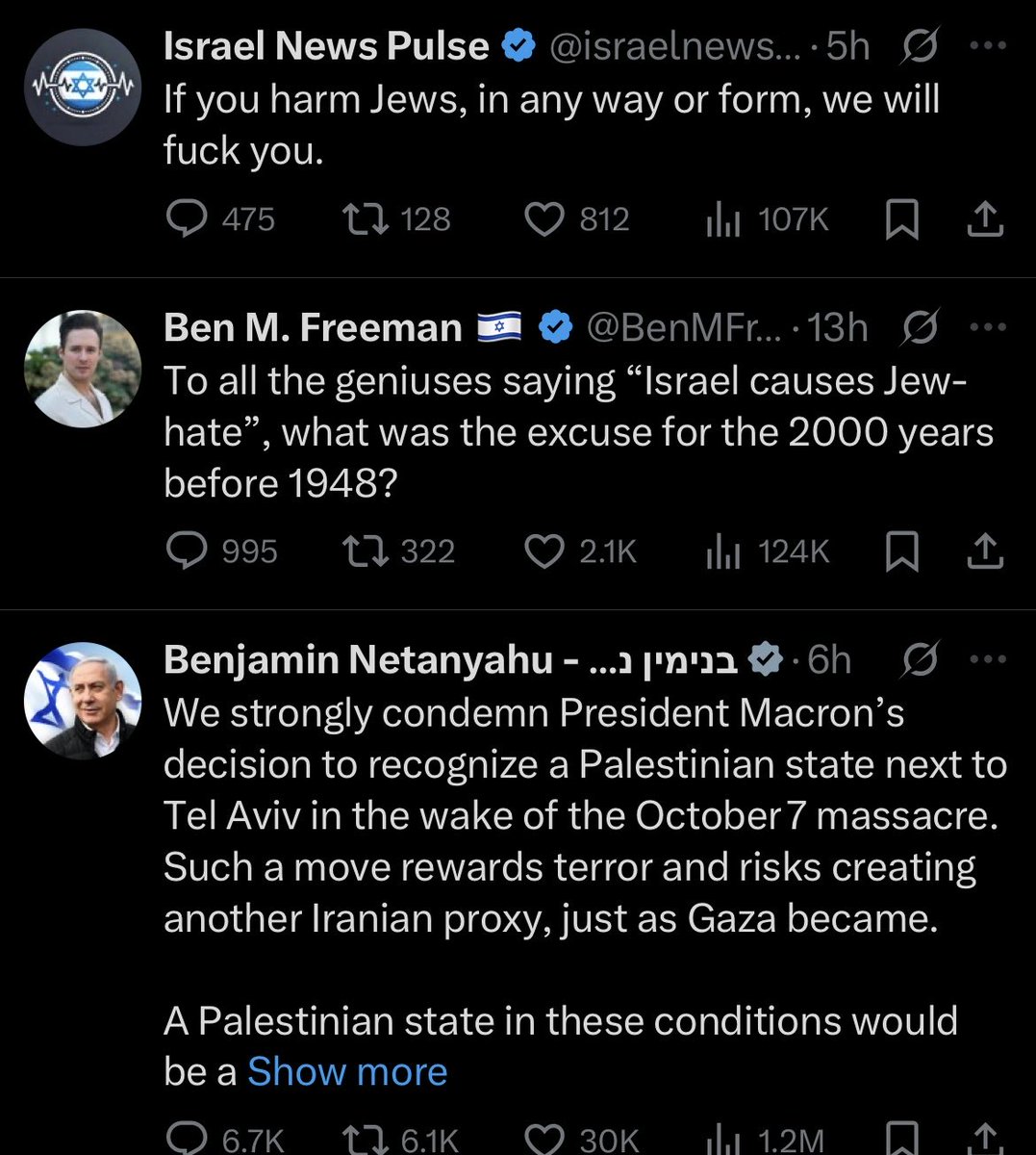 DaBassdrop's tweet image. This is what “For You” offers me every morning on X. Followed by Laura Loomer, Randy Fine and a bunch of pro-genocide Israeli propaganda. I follow none of this. Why would X push this on all of us every day.
