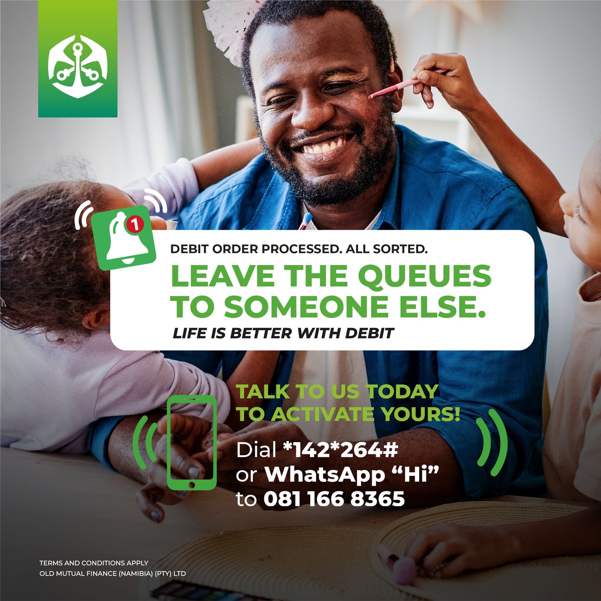 OldMutualNam's tweet image. Leave the queues to someone else, pay your Old Mutual loan via debit order. Activate yours today.
#OldMutualNamibia #PersonalLoans #OldMutualFinance