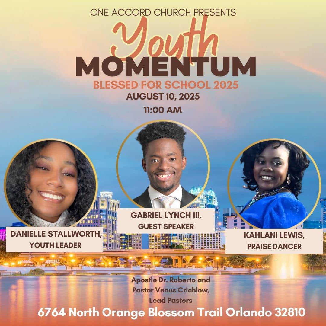 Join me in Orlando, Florida, at One Accord Church on August 10th. There is a word from the Lord!