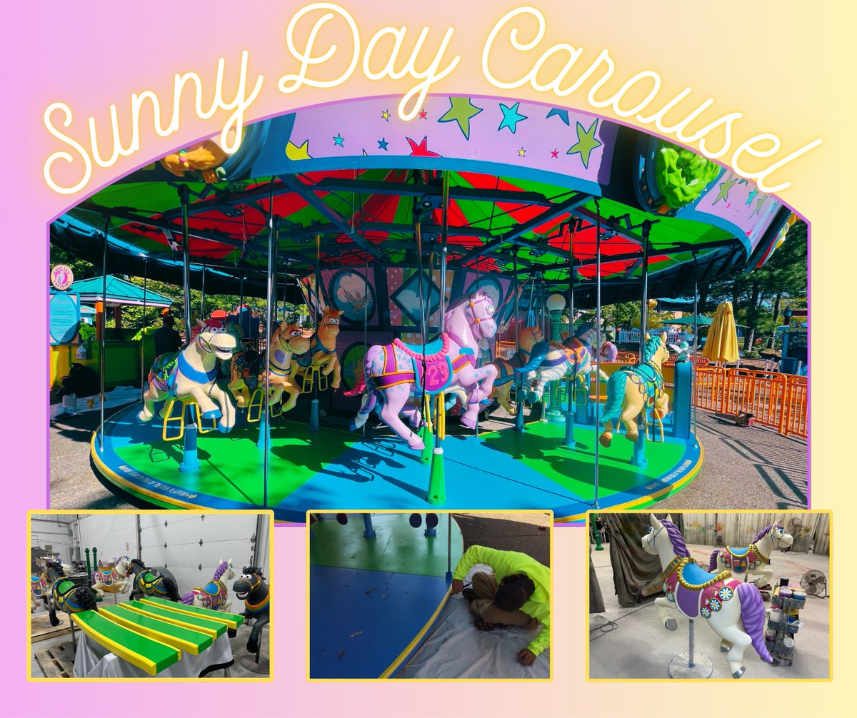 BaynumSolutions's tweet image. It’s #NationalMerryGoRoundDay and there’s no cuter way to celebrate than to showcase Sunny Day Carousel! This colorful classic was fully refurbished by our amusement park team and is once again bringing big smiles to little riders at @SesamePlace.