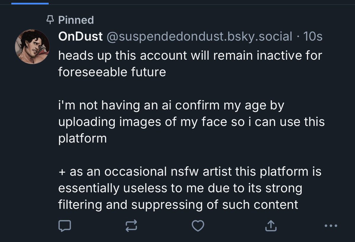 OnDust22339's tweet image. just posted this on bsky. that platform turned out to be a major waste of time for me

kind of a shame that twt is the only place that works considering, well, everything