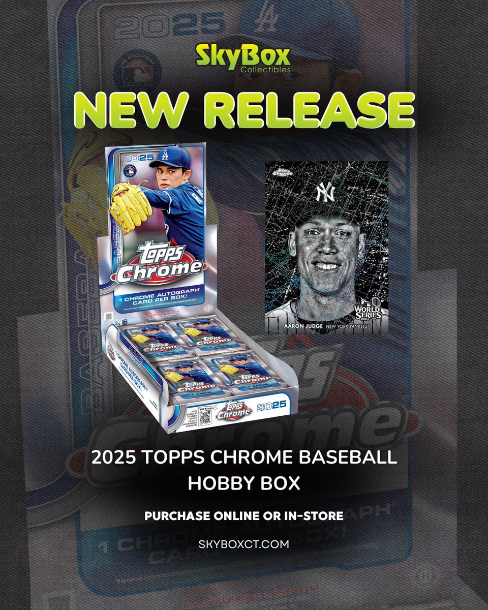 SkyboxCollect's tweet image. This week we’ve had some incredible products release in the shop including the ICONIC MLB Topps Chrome, NBA Noir, Union Arena, Obsidian Soccer and much much more!
Which of these new releases is your favorite?
Let us know below.