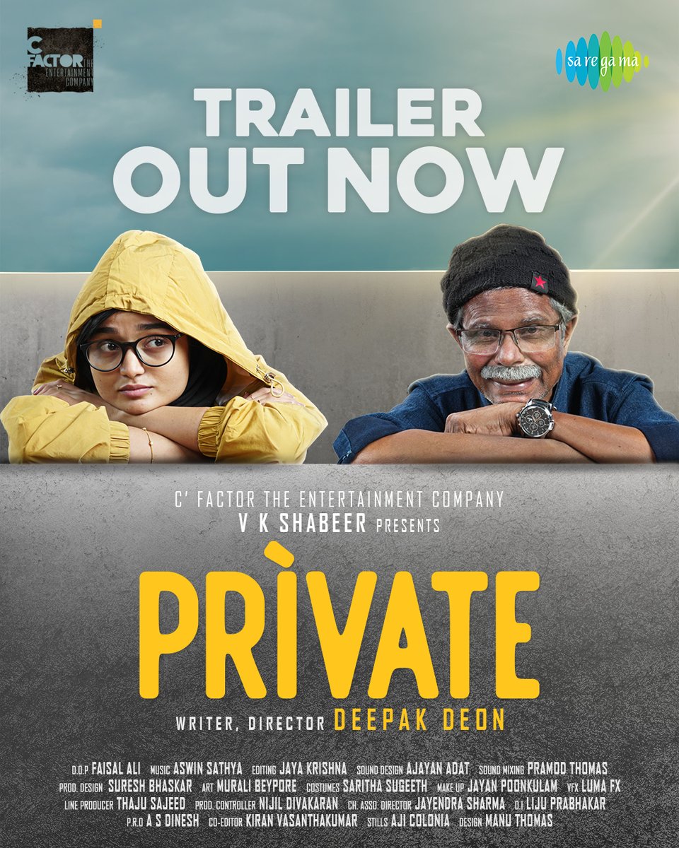 saregamasouth's tweet photo. Secrets Unfold! #Private Trailer is Officially Out Now! 🎬😎

🔗 https://t.co/d3K1PBiMYP

 🎶 #AswinSathya

#DeepakDeon #Meenakshi #VKShabeer #FaisalAli #Jayakrishna #Indrans https://t.co/NTbFX1fw7i