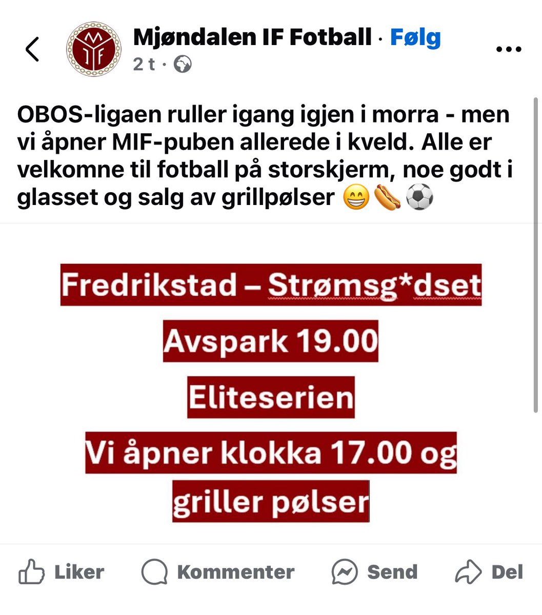 Hahaha, dårlig råd i 3050. Nå må de begynne å sende Strømsgodset kampene på puben sin 🤣