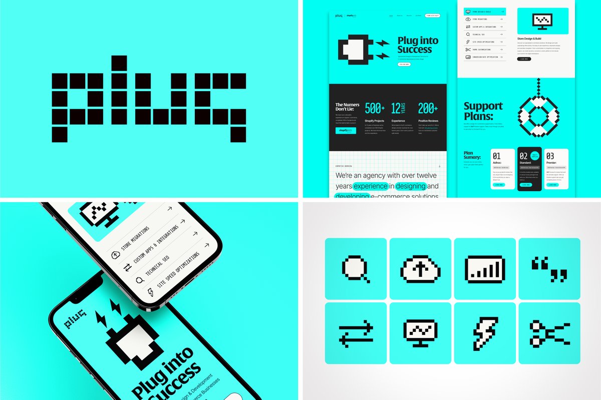 kusstudio's tweet photo. Branding and website design I created for Plug Digital. https://t.co/3nGGI33u2o