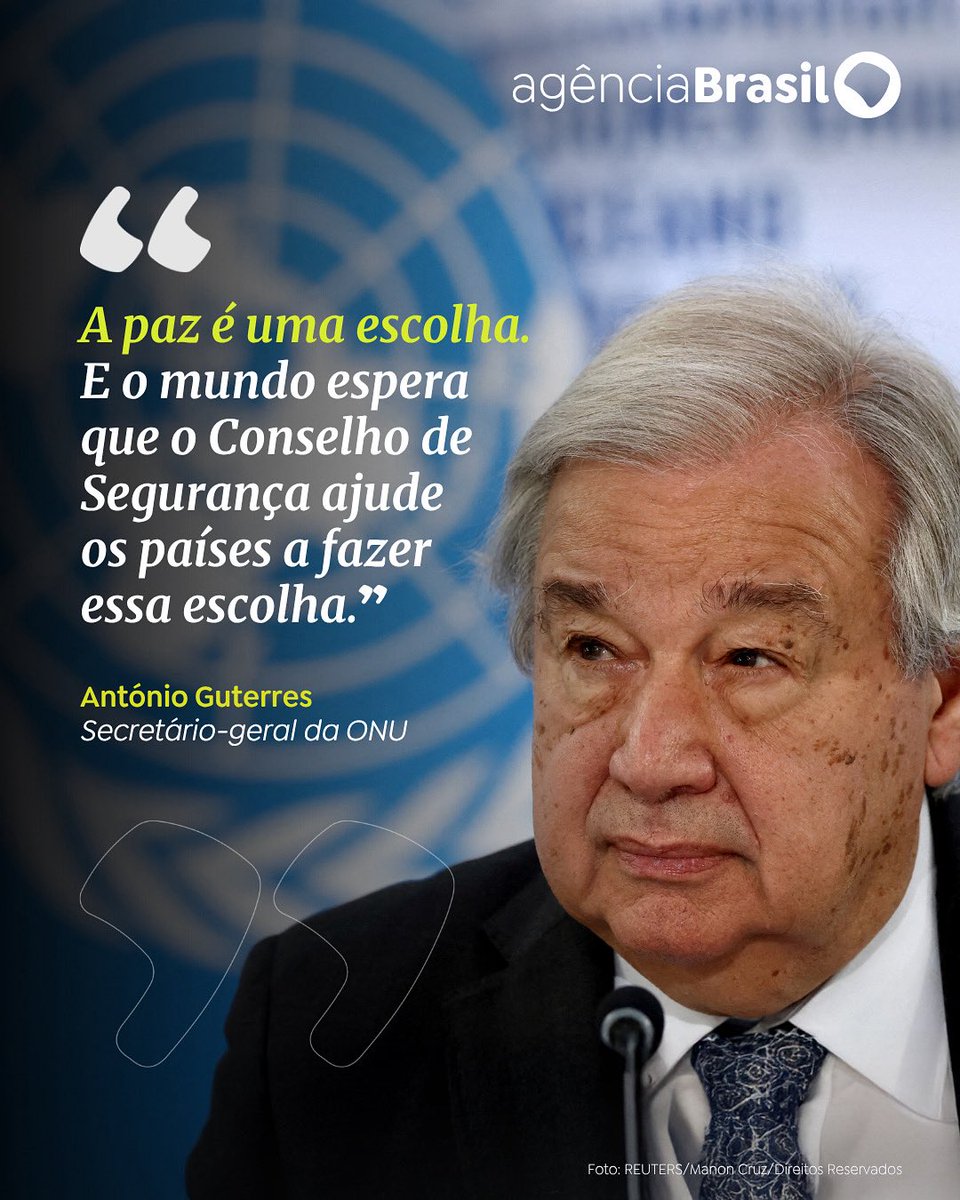 agenciabrasil's tweet image. DIPLOMACIA | O secretário-geral da ONU, António Guterres, discursou no Conselho de Segurança da Organização das Nações Unidas, na última terça (22), e alertou que o mundo está falhando por não respeitar o direito internacional, enquanto as guerras se estendem de Gaza à Ucrânia.