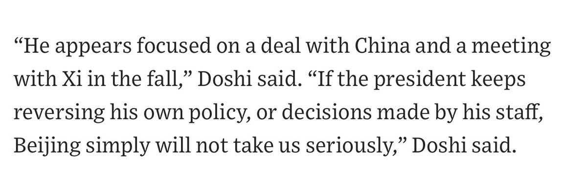 Rush Doshi (@rushdoshi) on Twitter photo Glad to offer a few thoughts for <a href="/Lingling_Wei/">Lingling Wei 魏玲灵</a>’s front page <a href="/WSJ/">The Wall Street Journal</a> story on Trump’s shifting China policy ahead of a rumored Xi summit.
Trump’s wild swings from competitive to accommodating (tariffs, H20) undermine US leverage.
China, meanwhile, is playing the long game. Glad to offer a few thoughts for <a href="/Lingling_Wei/">Lingling Wei 魏玲灵</a>’s front page <a href="/WSJ/">The Wall Street Journal</a> story on Trump’s shifting China policy ahead of a rumored Xi summit.
Trump’s wild swings from competitive to accommodating (tariffs, H20) undermine US leverage.
China, meanwhile, is playing the long game.