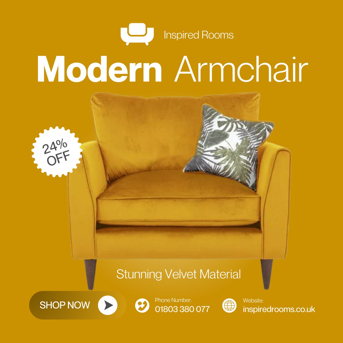 inspiredtorquay's tweet image. Meet the Petra! ✨

A glorious contemporary design blending Scandi style with luxe velvet and a bold botanical cushion. Your new statement armchair! 🌿

inspiredrooms.co.uk/collections/ar…  
#ScandiDesign #VelvetChair #InteriorInspo