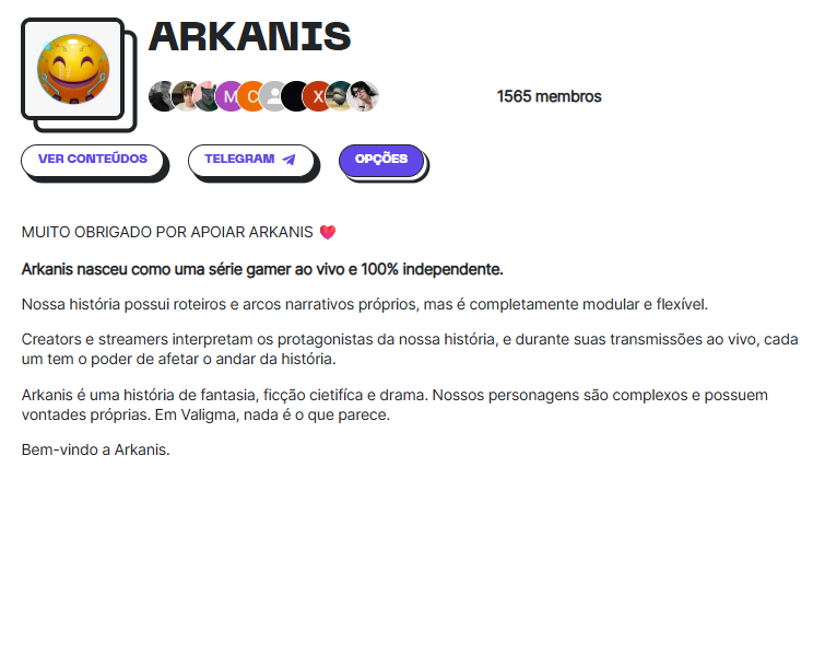 TayrUpdates's tweet image. 💬 Olá estrelas! ✨
Alguns dias os criadores de conteúdo participantes de Arkanis criaram um evento para ajudar a termos mais um mês de série, mas não só isso, eles CONSEGUIRAM, mas nós podemos ajudar a serie apoiando no orelo.cc/arkanis agora!
Você pode apoiar com uma…