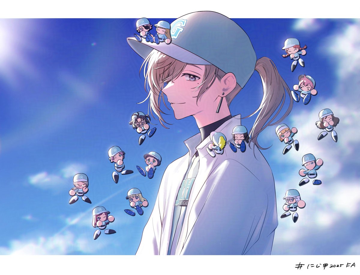 tone_haruma's tweet image. 願ヶ丘ファイト！🧢
#にじさんじアルプススタンド 
#かな絵