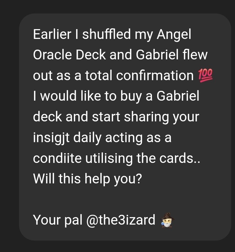 The3izard's tweet photo. My last question to #GABRIEL 💙

#ArchAngelGabriel 
#ArchAngelRaphael 
#ArchAngelMicheal

Buying Deck Tomorrow Maybe 🧙‍♂️ https://t.co/5CqSi3Gpd7