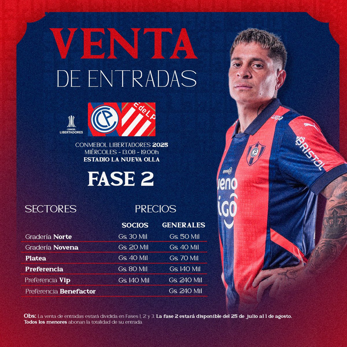 Danymacica's tweet photo. Cerro Porteño habilita la venta de entradas (Fase 2) para el juego vs Estudiantes LP por los octavos de final de Libertadores.
#LaGranJugada https://t.co/eYljOLhWmq