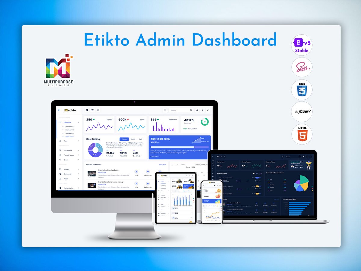 MultiStoreTheme's tweet image. Ticket Management Dashboard – Track Support Tickets in Real-Time
.
Buy Now: themeforest.net/item/etikto-ad…
.
#SupportDashboard #TicketingSystem #HelpdeskUI #CRMDashboard #AdminTemplate #Bootstrap5 #TicketManager #SupportTeamTools #CustomerSupportUI #ResponsiveDashboard #HelpdeskAdmin