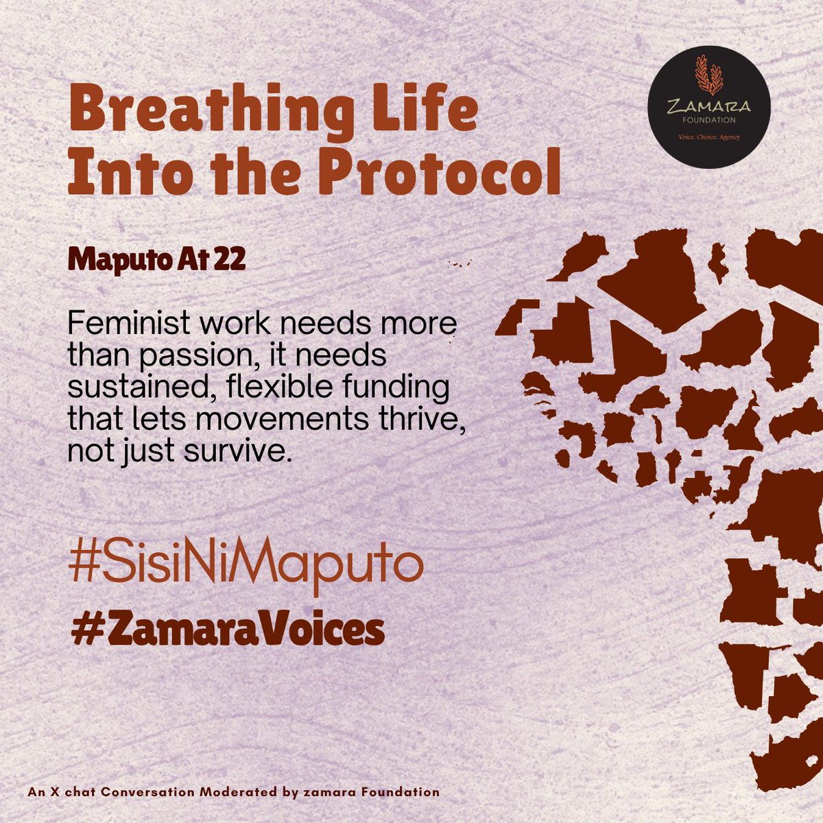 African feminist movements have been key drivers in the creation, promotion, and defense of the Maputo Protocol. Their leadership must be supported with long-term, flexible funding.
#SisiNiMaputo #ZamaraVoices
<a href="/Zamara_fdn/">Zamara Foundation</a>