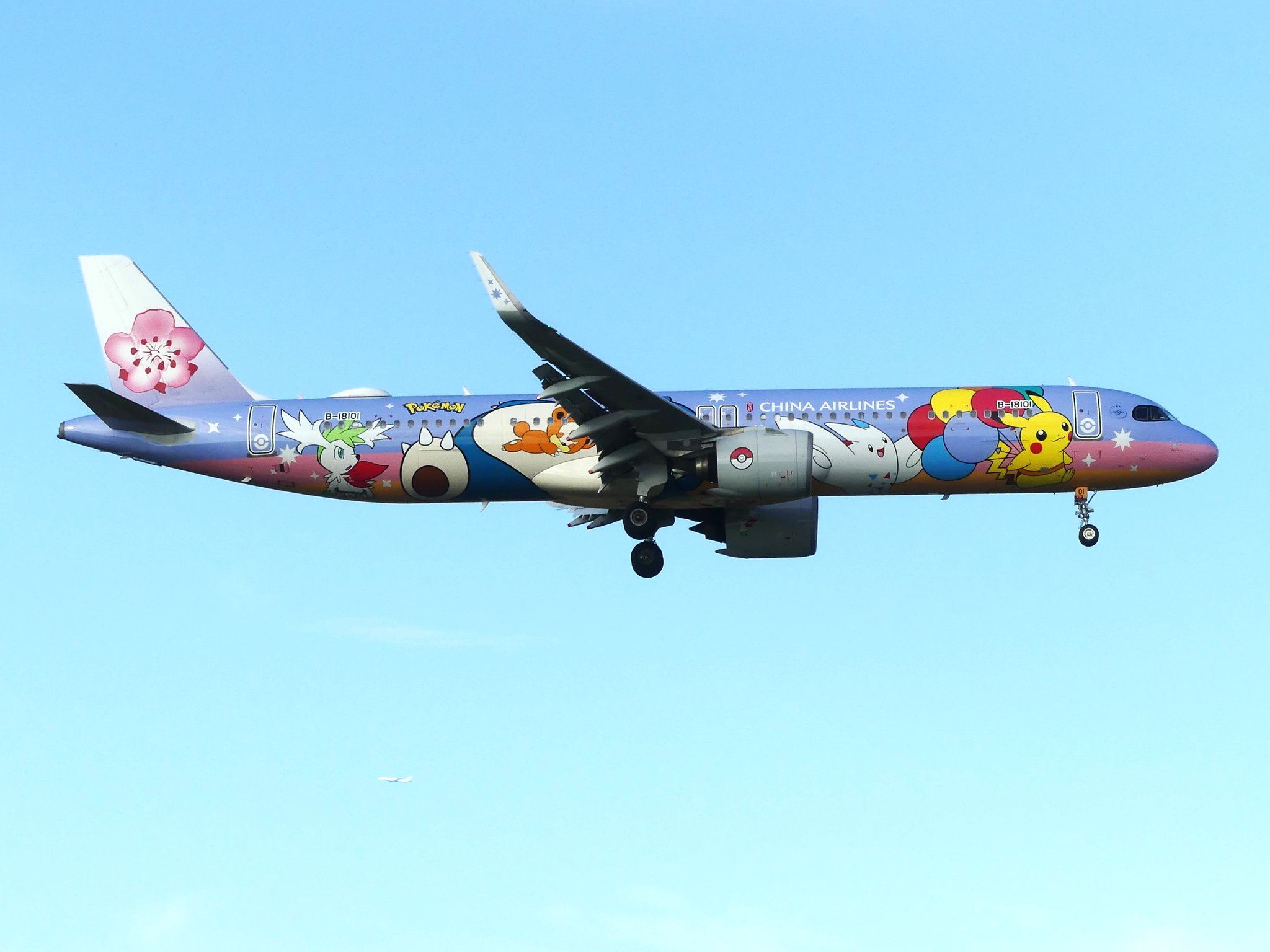 ポケモン チャイナエアライン ピカチュウプロジェクト 中華航空 飛行機 a321 チャイナエア、ピカチュウの特別塗装機 台北ー東京など