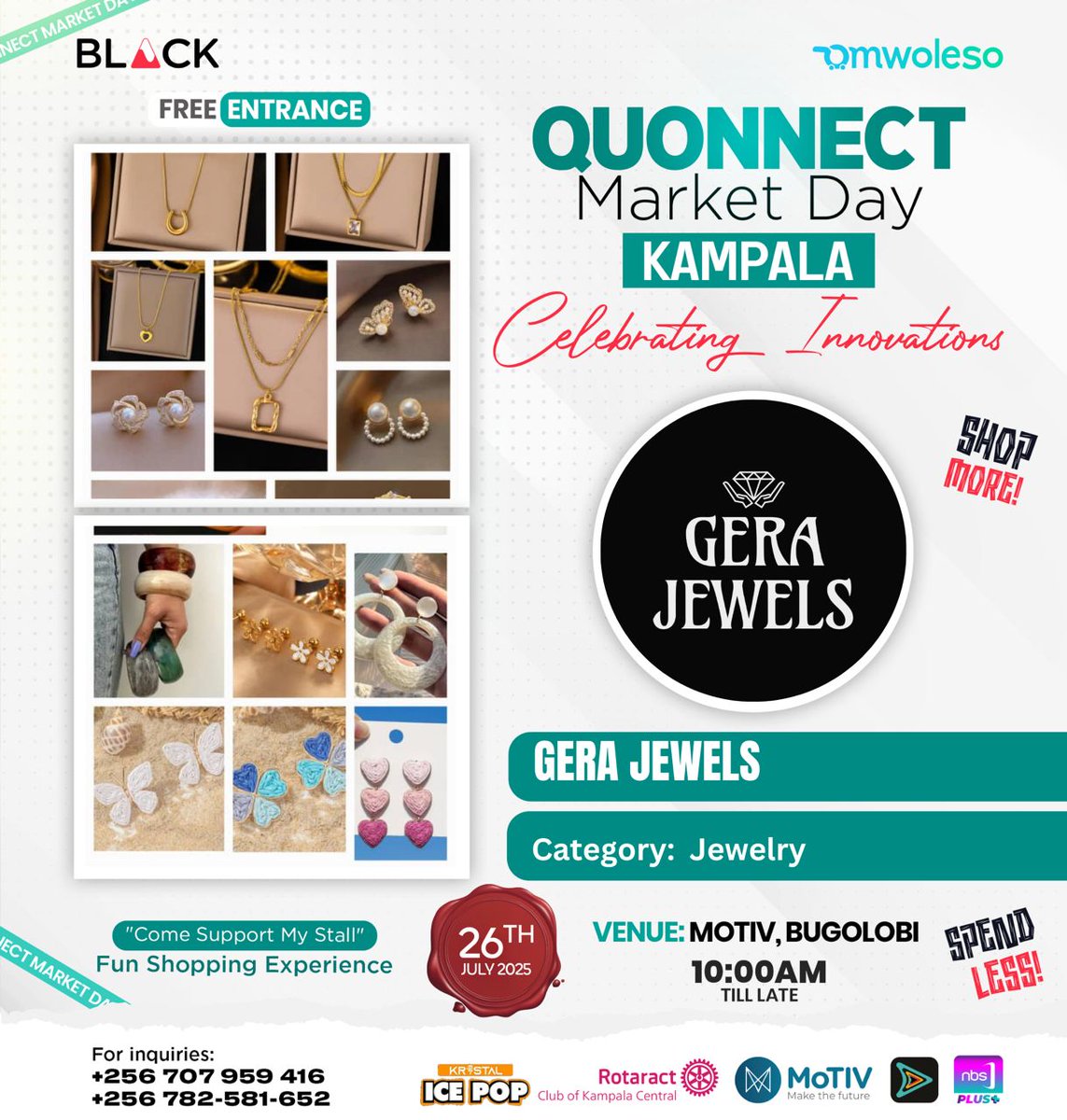 Rotaract Club of Kampala Central (@rock_kampala) on Twitter photo It’s giving sparkle ✨ and slay 💅🏽. Tomorrow at <a href="/QuonnectMarketD/">Quonnect 🇺🇬</a> <a href="/MotivUG/">MOTIV</a>, pull up and show love to our very own Gera Jewels, shining bright like our club spirit 💎🔥.
<a href="/blacklyfug/">Black</a>
<a href="/SafeBoda/">SafeBoda</a> It’s giving sparkle ✨ and slay 💅🏽. Tomorrow at <a href="/QuonnectMarketD/">Quonnect 🇺🇬</a> <a href="/MotivUG/">MOTIV</a>, pull up and show love to our very own Gera Jewels, shining bright like our club spirit 💎🔥.
<a href="/blacklyfug/">Black</a>
<a href="/SafeBoda/">SafeBoda</a>