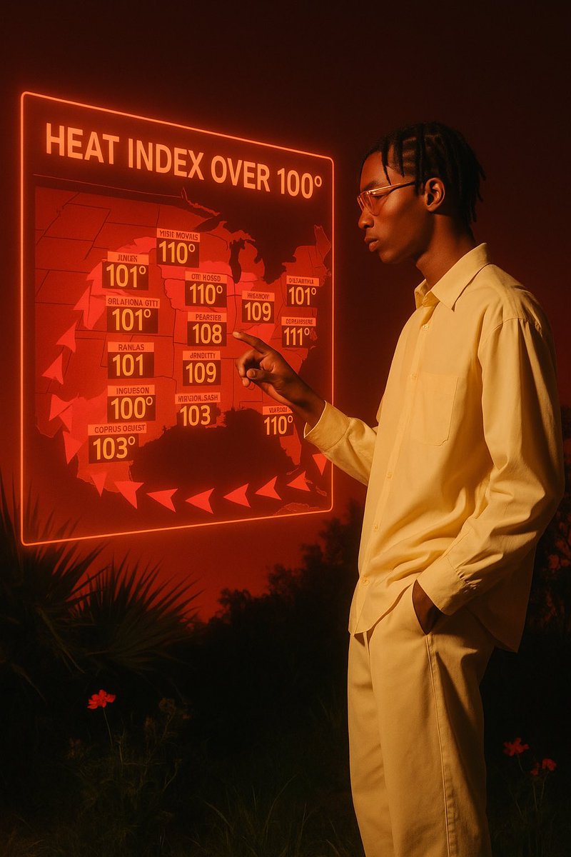 BrzzyWeather's tweet image. This heat dome is no joke. I can’t remember the last time the SE and Midwest were cooking like this. By early next week, pretty much everyone in pink will feel 100°+ heat indices—some places flirting with 120°. Nearly 350 heat records (day and night) could fall.
Stay cool out…