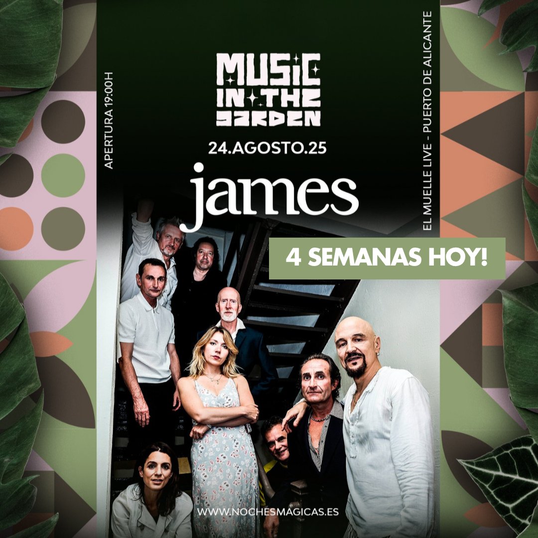 wearejames's tweet image. Esta noche se cumplen 4 semanas de que James traerá su espectáculo principal al festival Noches Mágicas en Alicante.
Entradas disponibles en: nochesmagicas.es/concierto/jame…
NBL x