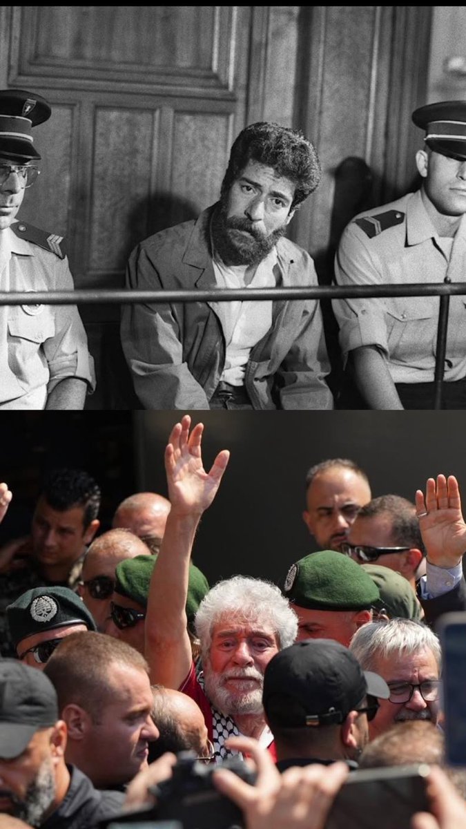 eltreiki_f's tweet image. هكذا غادره وهكذا عاد اليه
جورج ابراهيم عبد الله في بيروت بعد سجن ٤١ عاماً في فرنسا ما زال مؤمناً بالمقاومة وفلسطين.
بعض الناس تتفق أو تختلف مع أفكارهم لكن لا يسعك إلا أن تحترم ثباتهم ومبادئهم وتضحياتهم .
جورج عبد الله شرّفت لبنان
#جورج_إبراهيم_عبدالله