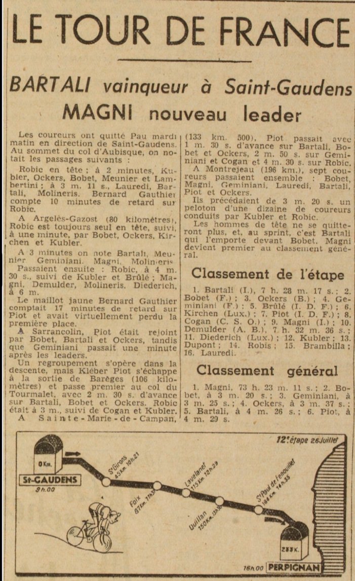 #TourDeFrance, une photo peu ordinaire tirée de <a href="/LaCroix/">La Croix</a>, n. du 26 juillet 1950 (p. 1-2). #Lourdes