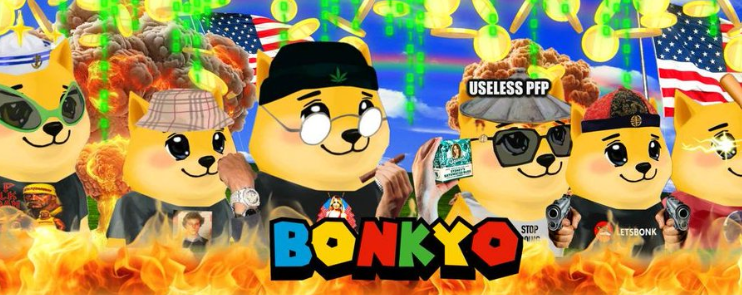 DV_Memetics's tweet image. $BONKYO: Meme coin meets PFP, launched on BONK rails
- Our bot caught at $250K → surfaced by team at $6m → hit $10m.
- Now consolidating at ~$8m, brings a fresh perspective to meme culture.
- NFTs at 3 SOL; 5.5K vol; 2.5% royalties; ~$1.2m mcap.
- Fixed supply of 2,014, to…