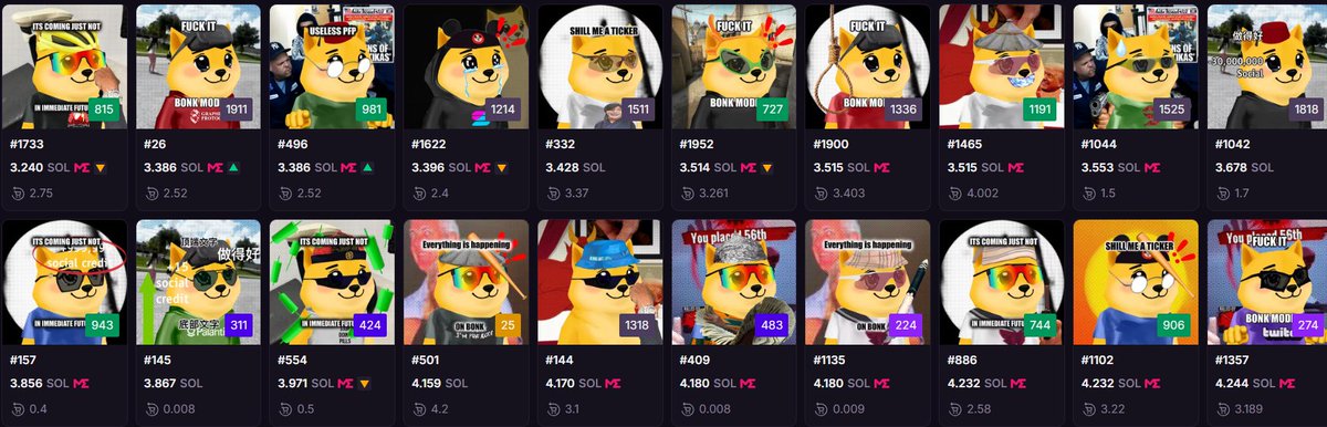 DV_Memetics's tweet image. $BONKYO: Meme coin meets PFP, launched on BONK rails
- Our bot caught at $250K → surfaced by team at $6m → hit $10m.
- Now consolidating at ~$8m, brings a fresh perspective to meme culture.
- NFTs at 3 SOL; 5.5K vol; 2.5% royalties; ~$1.2m mcap.
- Fixed supply of 2,014, to…