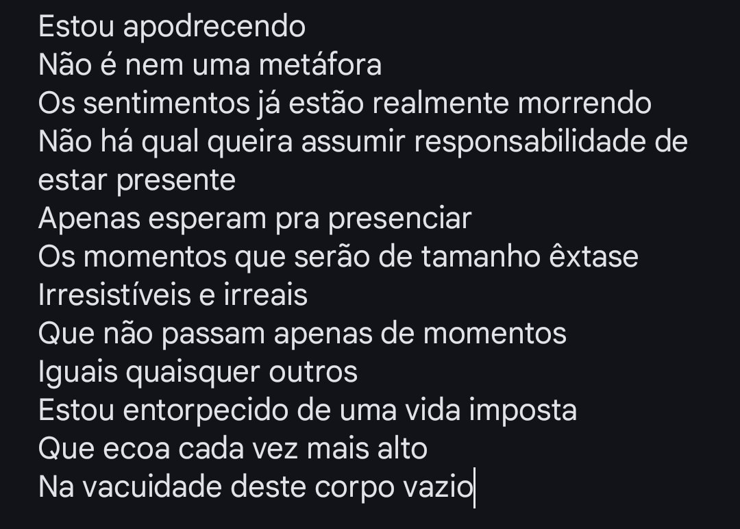 deadkruszynski's tweet image. 50% do tempo sou esse texto
Os outros 50% sou eu fazendo piadas e ignorando que eu que sou a piada