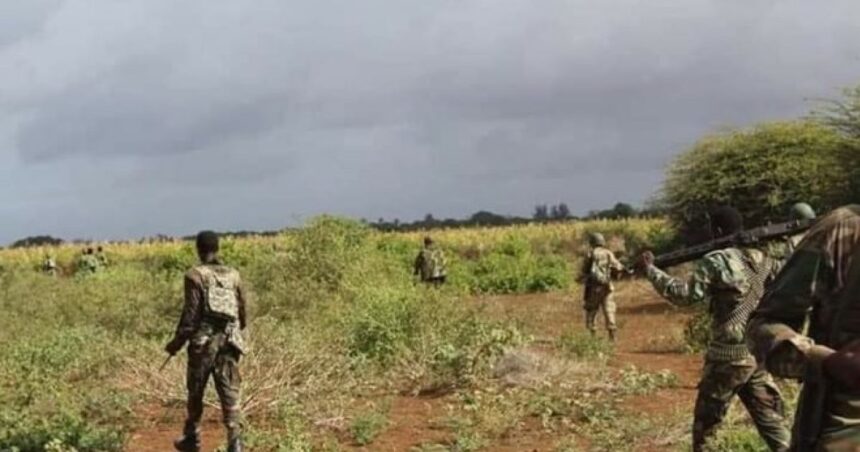 SONNALIVE's tweet image. Somali National Army (SNA) forces bravely repelled a desperate attack by khawaarij militants in Lower Shabelle, inflicting heavy casualties near Sabiid and Aanole. Pursuing remaining elements to ensure peace. #Somalia #SNA #Security