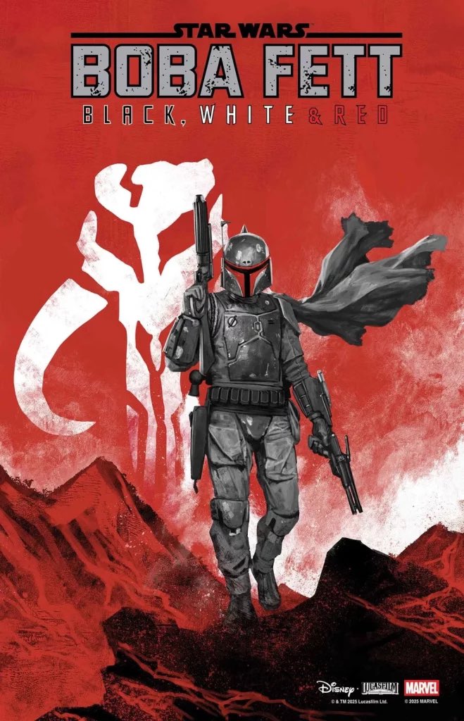 Boba Fett: Black, White &amp; Red #2 variant cover

🎨 by Skan