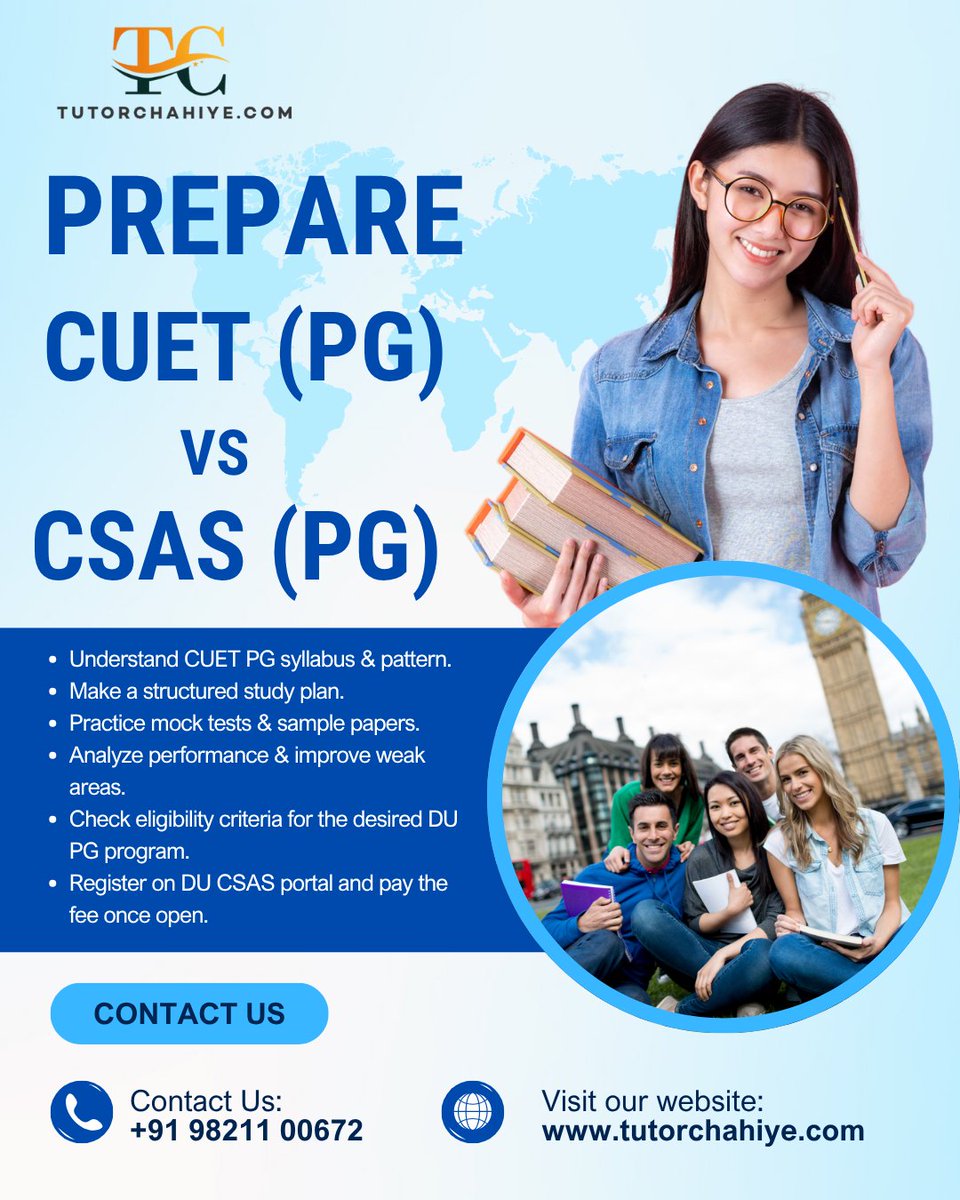 TutorChahiye's tweet image. CUET PG vs CSAS PG: Key Insights for Prospective Graduate Students.
Read More: tutorchahiye.com/blog-details/c…
#cuetug2025 #cuet #csas #Exams #Students #syllabus #program #tutorchahiye