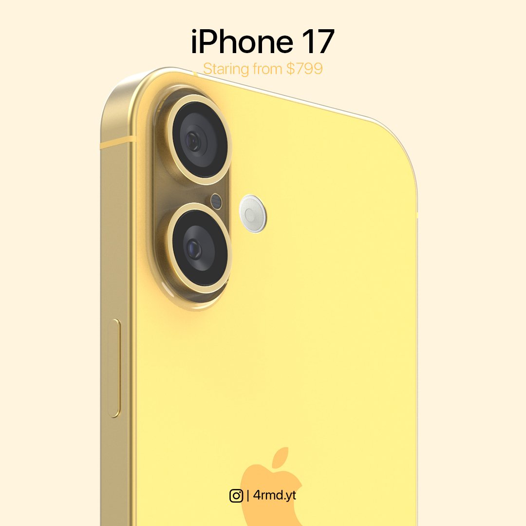 Apple's upcoming iPhone 17 in Yellow - Starting from 799