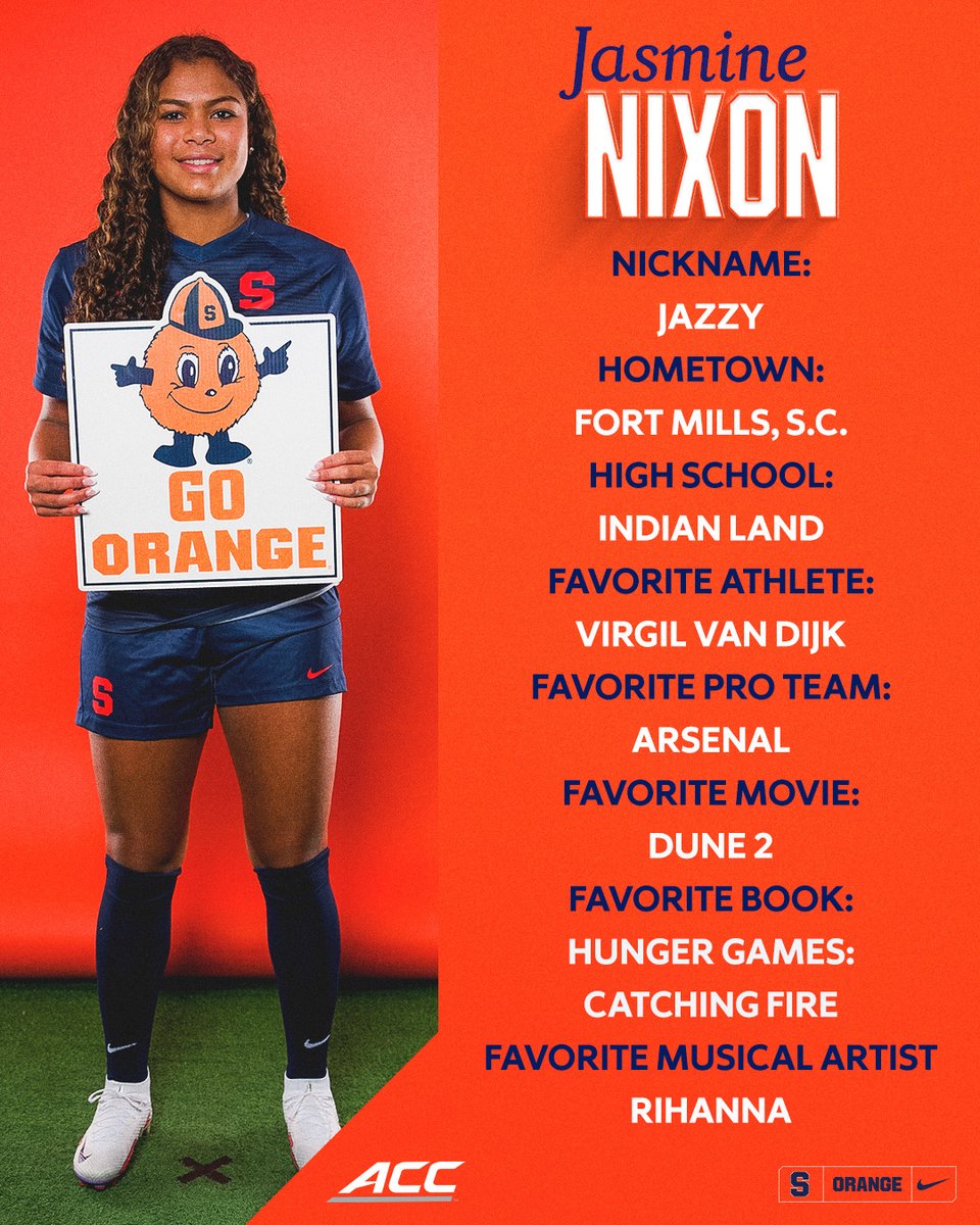 CuseWSOC's tweet image. Meet transfer student Jasmine Nixon! 🍊