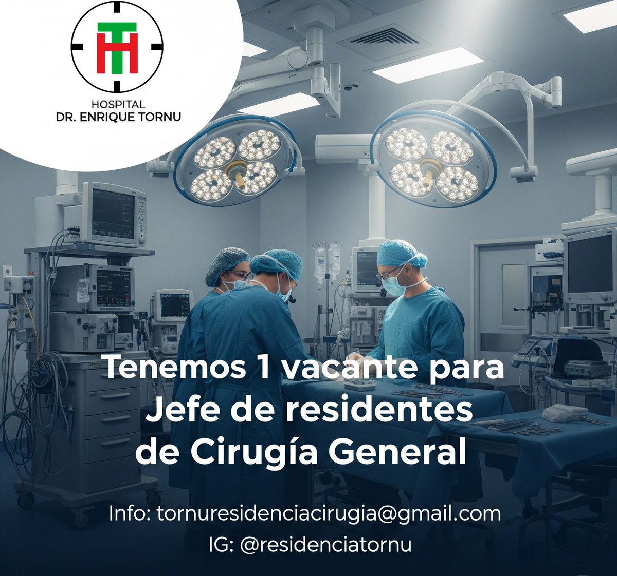 Difundir: puesto para JR Cirugía General en Htal. Tornú.