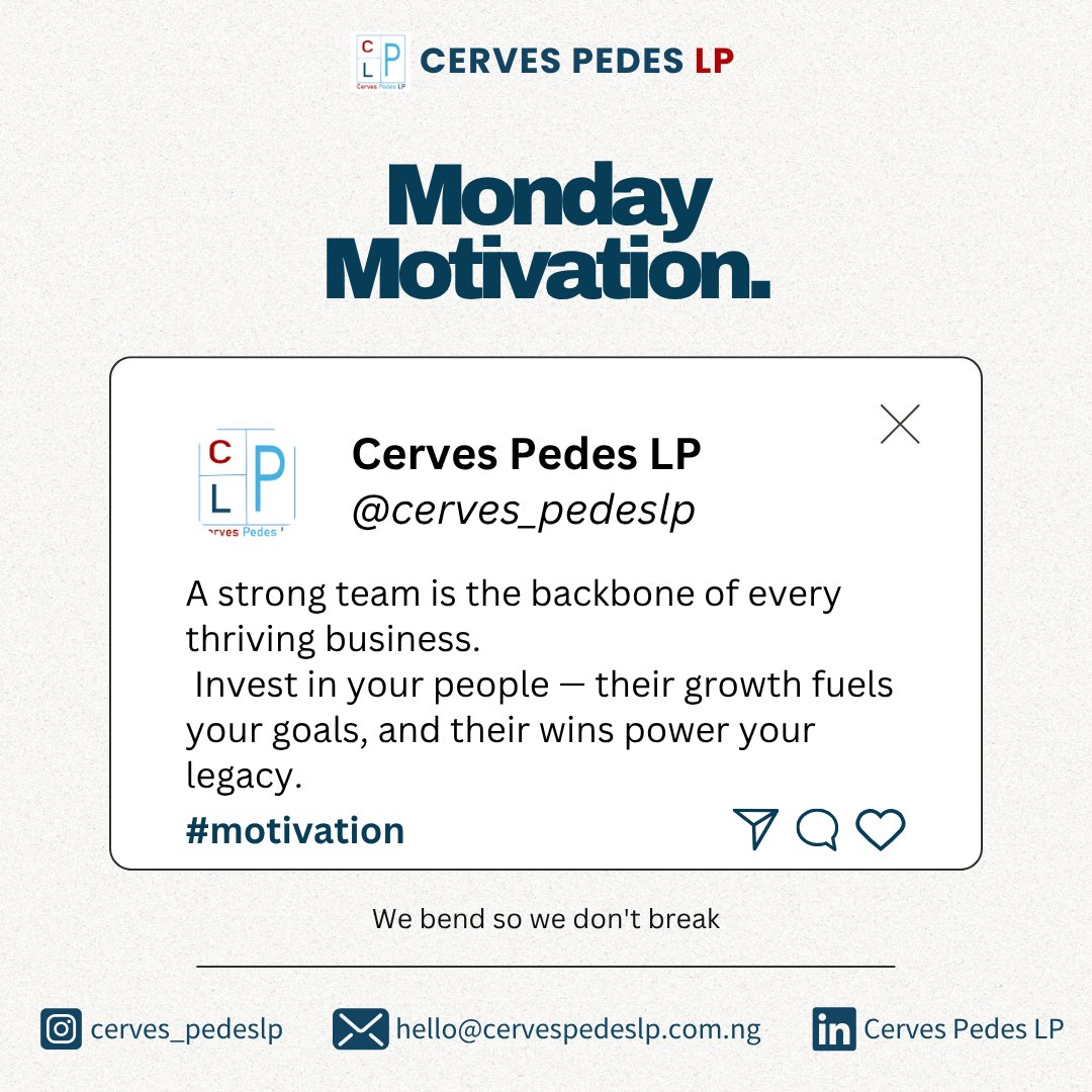 CervesPedesLP's tweet photo. Behind every visionary leader is a team that’s equipped, encouraged, and empowered.

When you build people, you build momentum.
When you trust people, you build loyalty.
When you grow people, you grow legacy.
This week, don’t just delegate — empower. https://t.co/43bFuLnYYJ