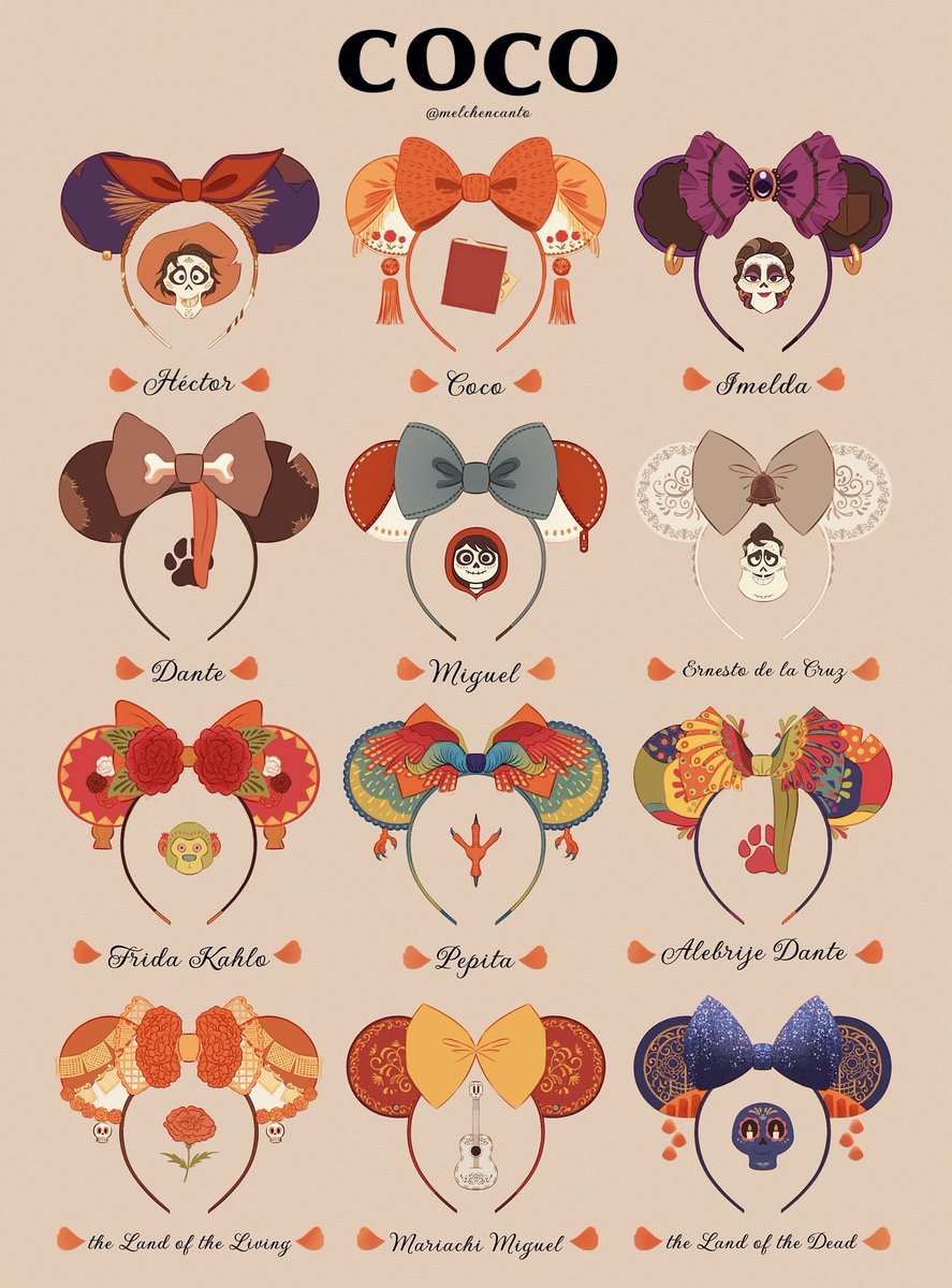 melchencanto's tweet image. Coco headbands!
リメンバーミーのカチューシャデザイン🏵️💀