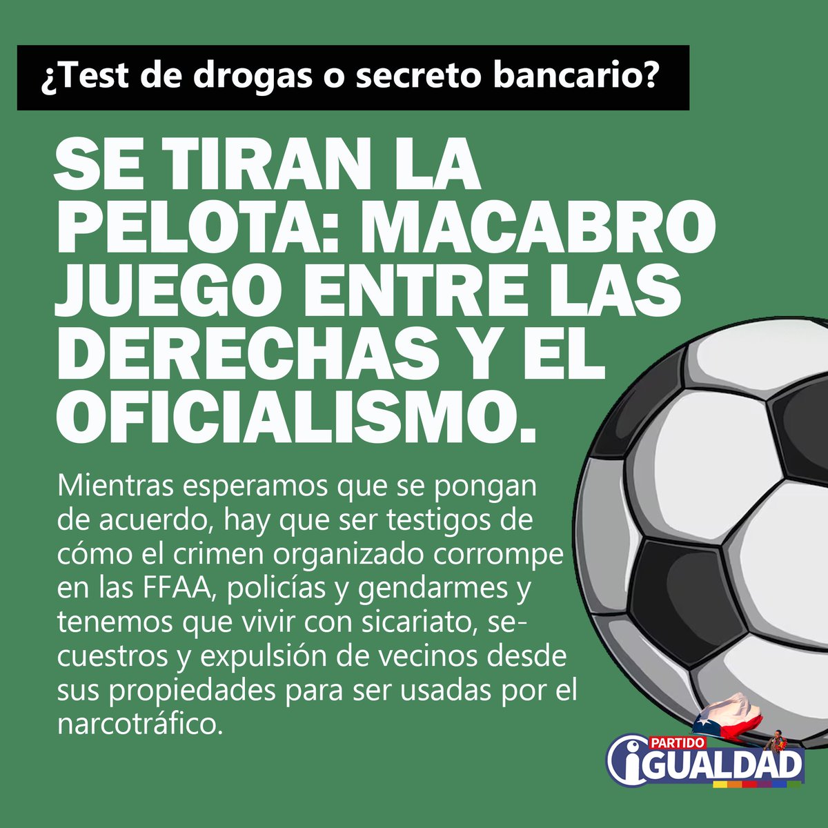 IgualdadPartido's tweet image. Salvo Fabiola Campillai, dudamos razonablemente que alguno de los 50 senadores o 155 diputados vivan en alguna población de Chile. Su contacto cotidiano con la realidad es algo que seguramente ven en las noticias o cuando revisan sus redes sociales.

Desde esas poblaciones en las…