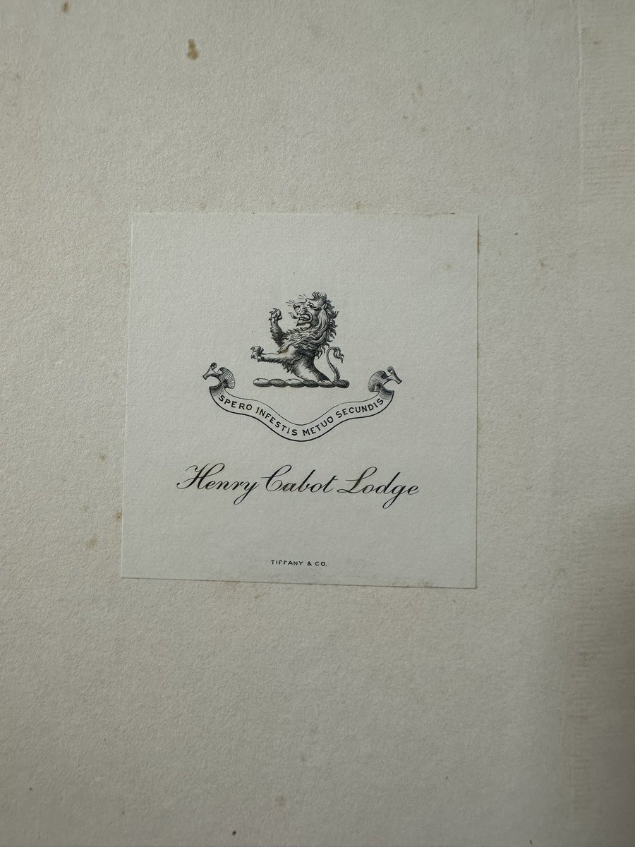 kaminskima's tweet photo. While the “Cabot” name may have gone viral because of last weekend’s #ColdplayKisscam, the Cabot name has always been well known in the #boston area of #massachusetts. This Saturday we will be selling a Lot of ten books owned by Senator Henry Cabot Lodge.

Lot#152:
Henry Cabot Lodge bookplates of “The Odes & Epodes of Horace” in (10) volumes, limited to 150/467, for members only from The Bibliophile Society, Boston 1901, with plates. Provenance: Beverly, Massachusetts collection.

Scholar and politician, Henry Cabot Lodge was born in Boston in 1850. He received one of the first PhD degrees in history and government from Harvard and became a professor of history as well as editor of the North American Review. In the 1880s he ran for political office, first in the state legislature and then in the U.S. Congress. Elected to the United States Senate in 1892, he remained in office until his death in 1924.

#kaminskima #vintagebooks #collectibles #bostonbrahmin #famouramericand #famousbostonfamily #salem #cabot #lodge #cabotlodge #coldplay #kisscam