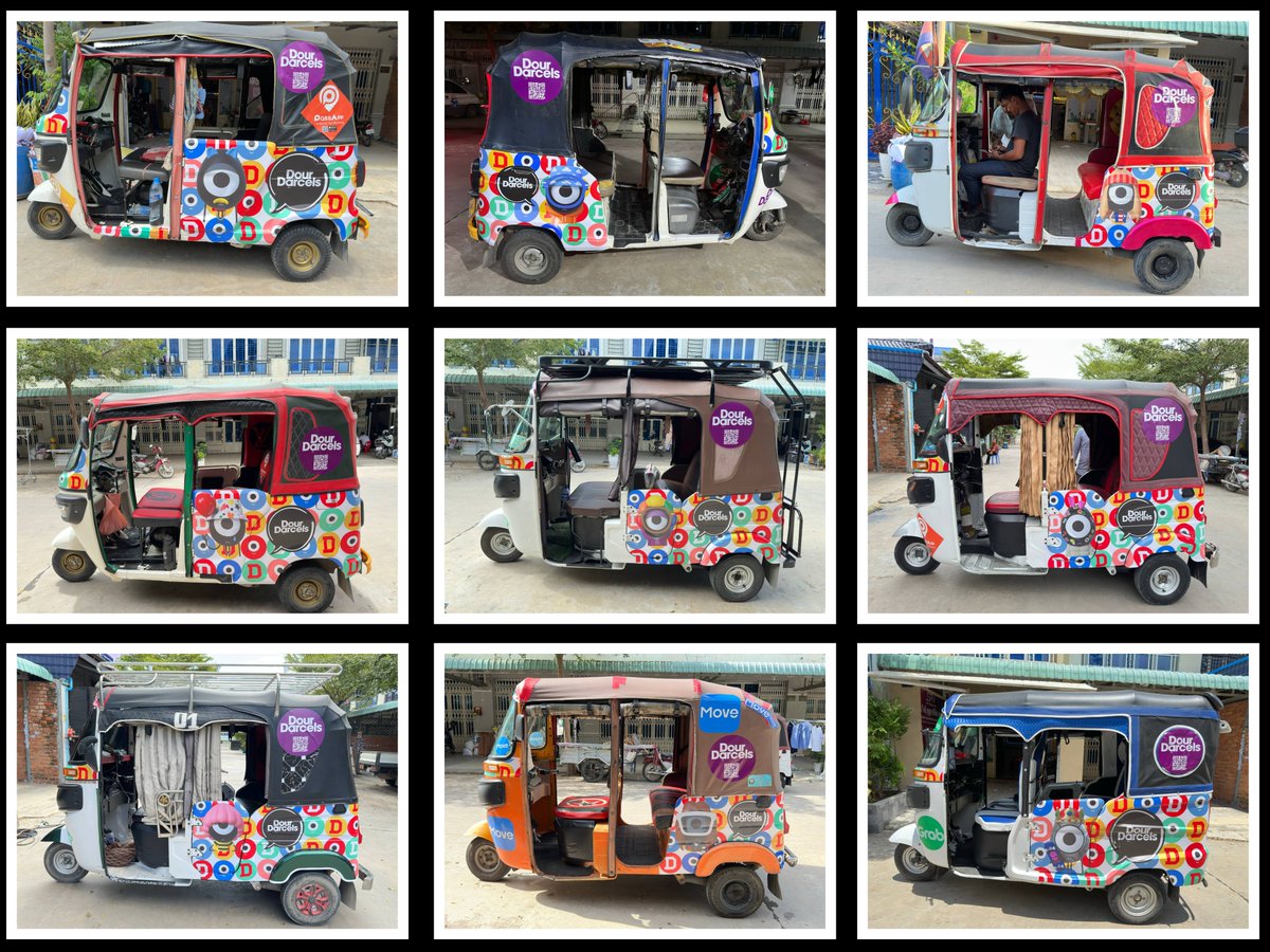 DourDarcelsNFT's tweet photo. TGIF!!! Huge thanks to the @HarvestFlow_io team - thanks to their support, more DD wrapped tuktuks are now rolling through Phnom Penh, Cambodia, featuring the Dour Darcels design and PFP. 🛺

This impactful project is a partnership with @HarvestFlow_io, aimed at helping drivers in Phnom Penh access financial services to own their own tuk tuks. Spreading love, creating opportunities and changing lives!♥️

#dourdarcels #dourdarcelsnft #harvestflow #dourdarcels3d #PhnomPenh #TukTuk #ddtuktuk #makeimpact #RWA #ddmakesimpact