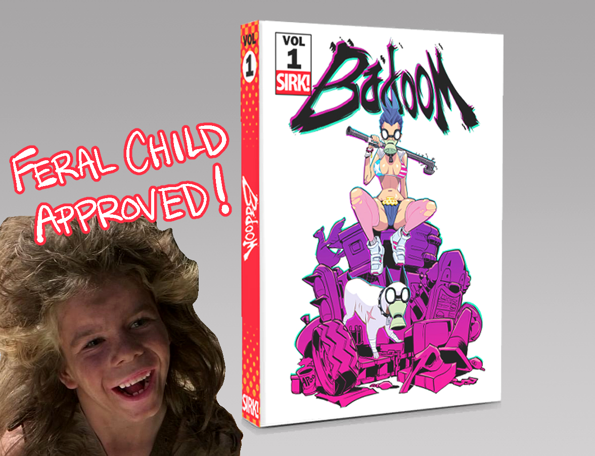 BigDumSirk's tweet image. Make sure to get your copy of BaDoom! vol.1! 
Feral Child approved!